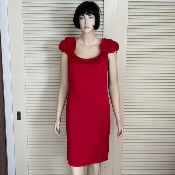 ann taylor red satin dress Ann Taylor size 2 red satin dress